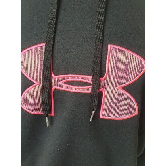 Under Armour Women's ColdGear Storm Hoodie Large Black & Pink NWOT - Picture 2 of 6